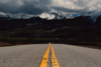 A road in the Rocky Mountains, USA