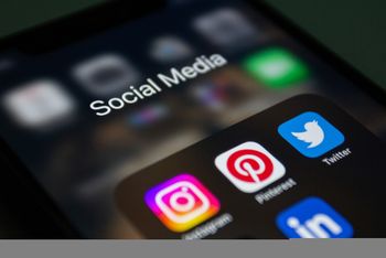 mobile phone set to social media settings