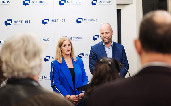 New Zealand minister Louise Upston and Tourism New Zealand chief executive René de Monchy