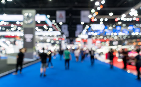 blurred exhibition show floor
