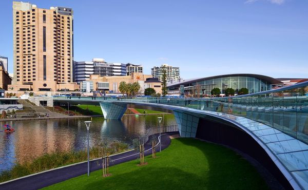 A view of Adelaide with river and bridge