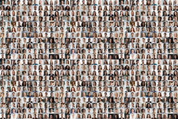 Hundreds of faces in a montage