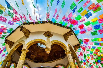Tlaquepaque, Jalisco, Mexico Colorful kiosk by theneonjaguar