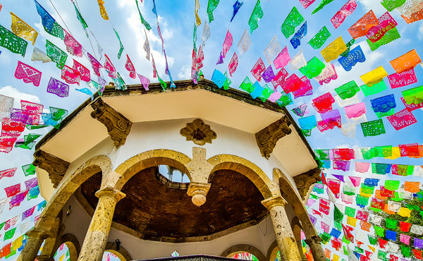 Tlaquepaque, Jalisco, Mexico Colorful kiosk by theneonjaguar