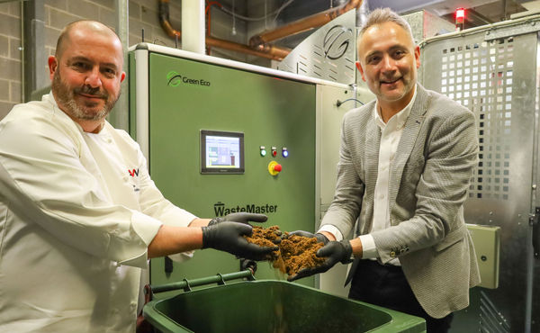 Executive Chef Gavin Robertson & GM Martin Radcliffe with the ACC's new Wastemaster