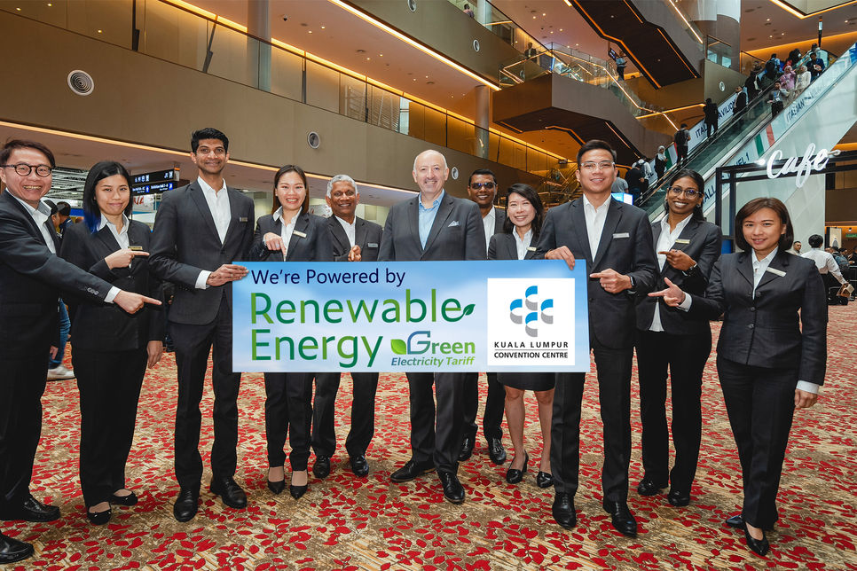KLCC powered by renewable energy  John Burke, General Manager of the Kuala Lumpur Convention Centre (sixth from