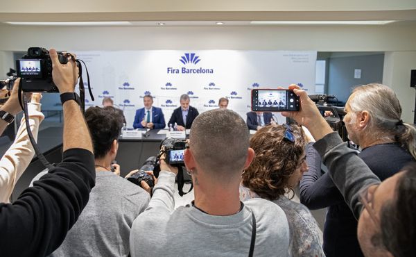 A press conference announcing the results for Fira de Barcelona