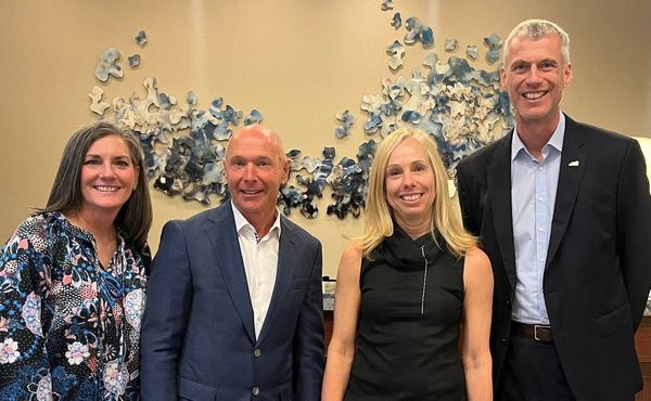 Left to right: IAEE President & CEO Marsha Flanagan, M.Ed., CEM; UFI President Geoff Dickinson; IAEE Chairperson Marie Browne; and UFI Managing Director & CEO Kai Hattendorf