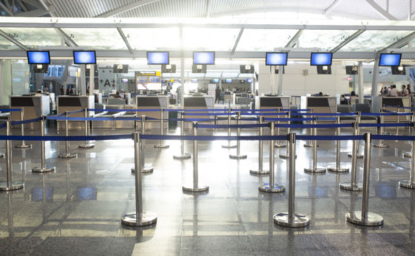 Empty security area in generic airport