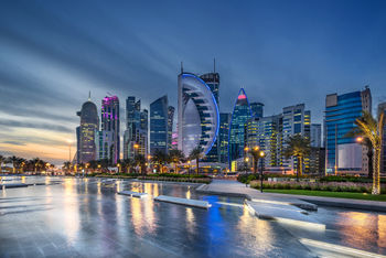 West Bay on the Corniche in Doha Qatar