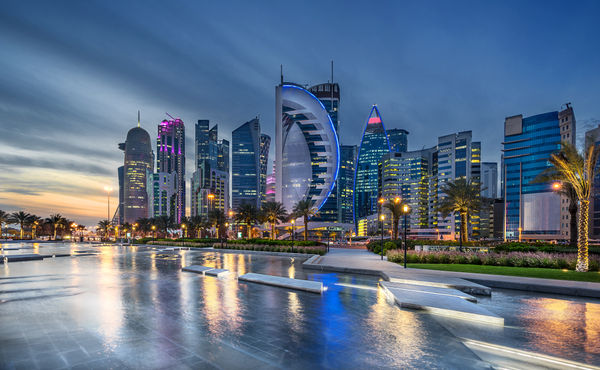 West Bay on the Corniche in Doha Qatar