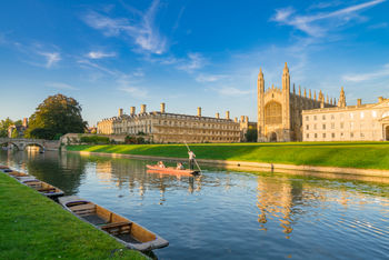 The River Cam near University in Cambridge, England 