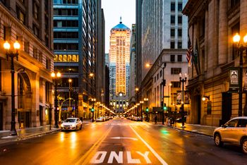 Downtown Chicago at night