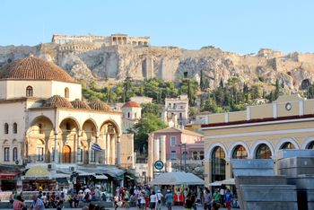 Athens view towards Parthenon 