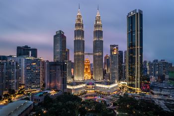 Kuala Lumpur at dusk cityscape