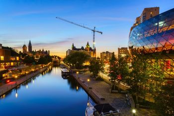 Ottawa convention centre at night