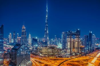 Dubai city scape slight blur 