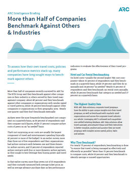 ARC Intelligence Briefing-Issue 2: More than Half of Companies Benchmark Against Others & Industries