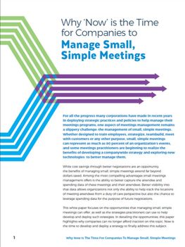 Why Now is the Time for Companies to Manage Small, Simple Meetings