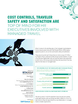 Cost Controls, Traveler Safety and Satisfaction are Top of Mind for HR Executives Involved with managed travel