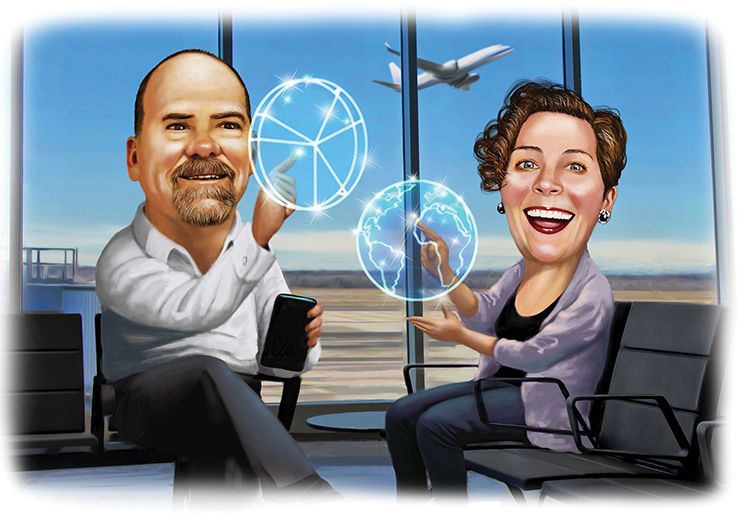 Standard Insurance's Bryan Redmond &  Tableau's Jennie RobertsonCredit: Illustration by Scott Pollack