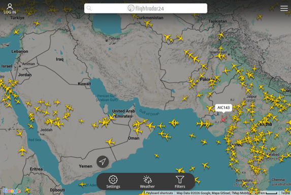Source: Flightradar24
