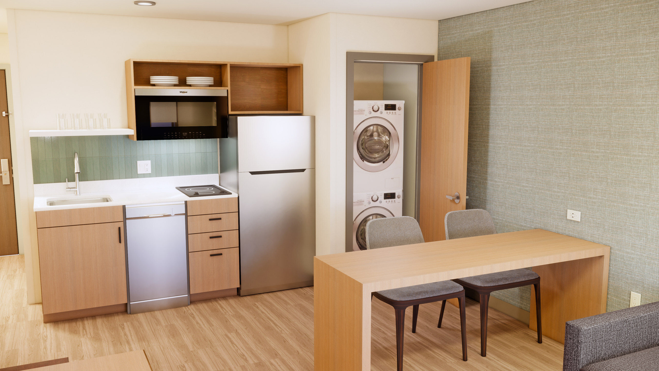 A rendering of the guest room interior of Choice's new Everhome Suites prototype.Credit: Choice Hotels International
