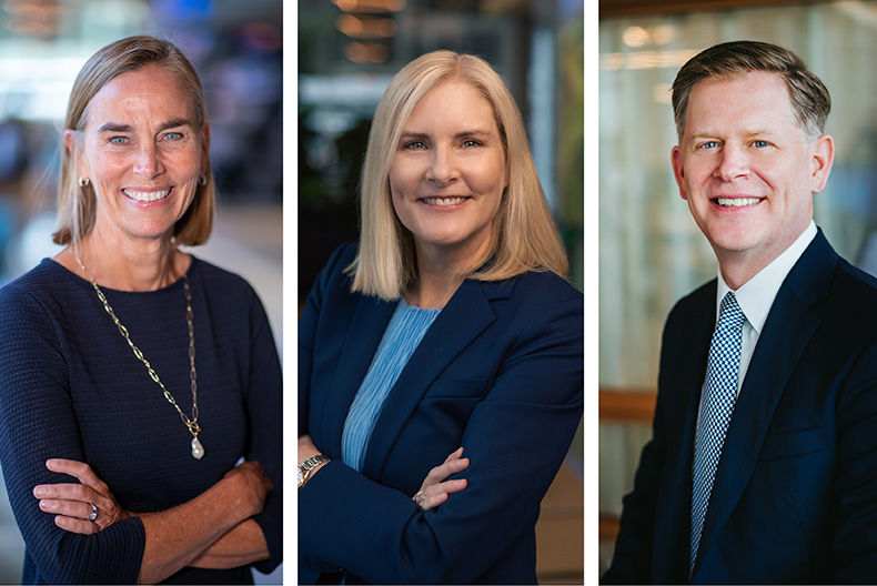 Desde la izquierda: Leannie Oberg de Marriott, Jen Mason y Sean Hill. Desde la izquierda: Leannie Oberg de Marriott, Jen Mason y Sean Hill.