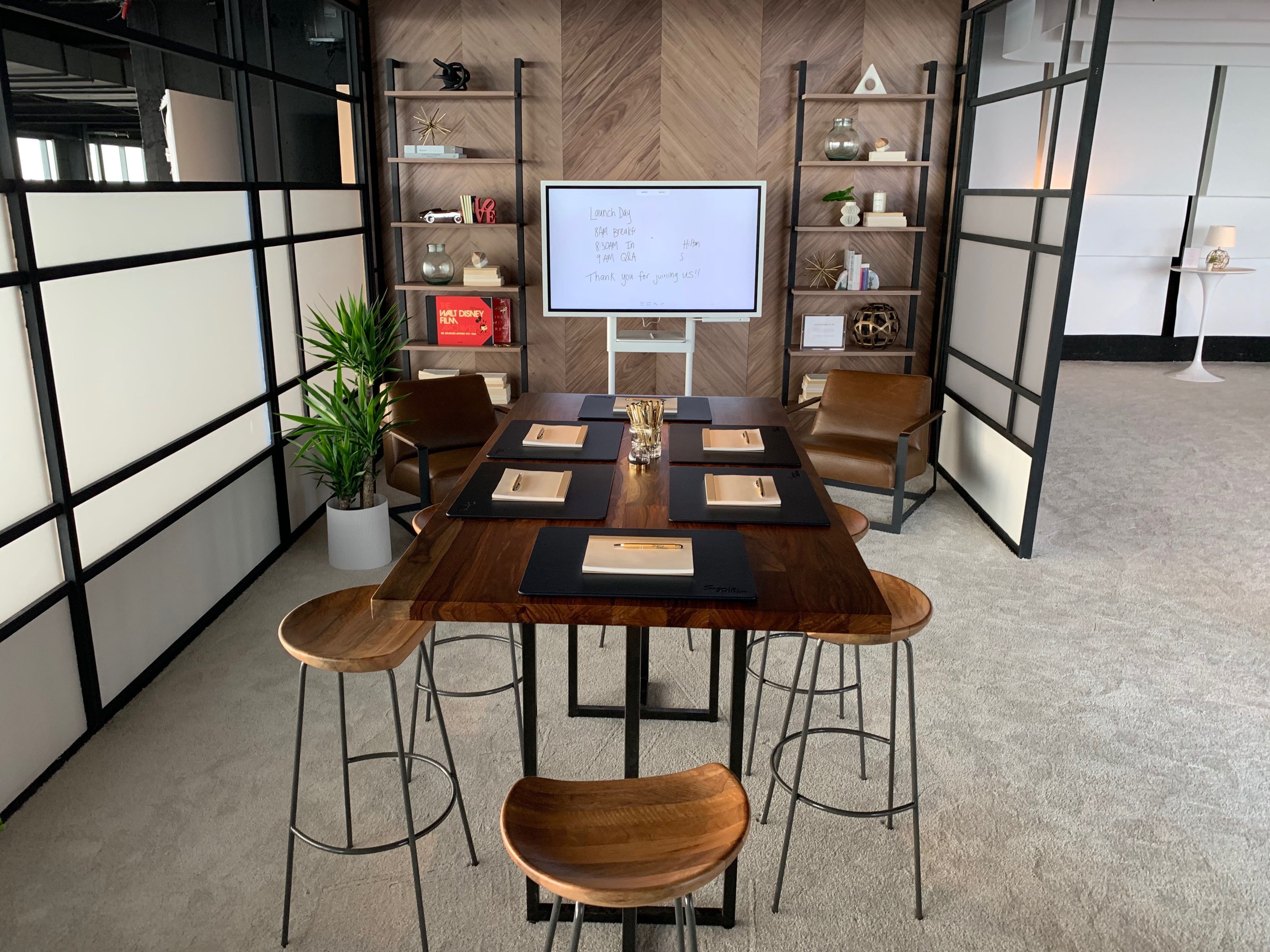 A Hilton Signia prototype meeting room featuring a Samsung Flip digital whiteboardCredit: Jeremy Silk Smith
