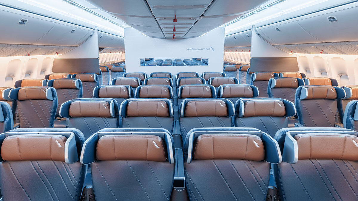 The Premium cabin on the retrofitted aircraftSource: American Airlines