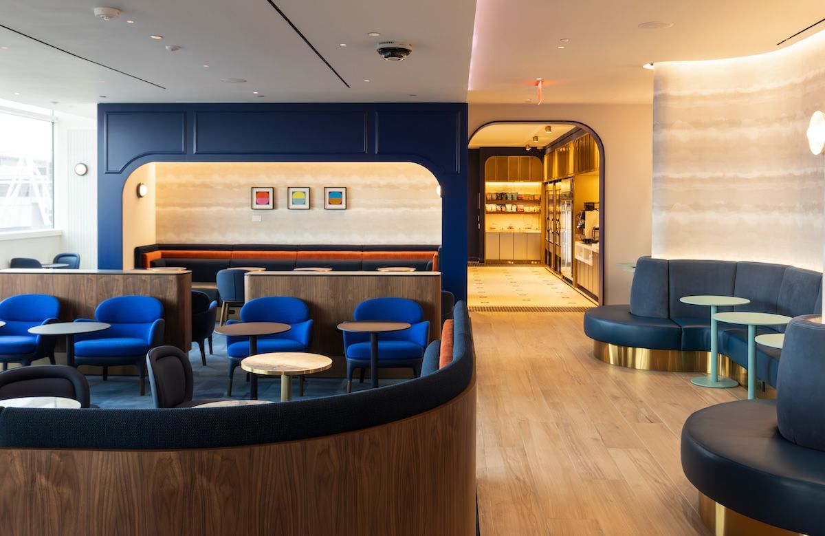 The second floor of JetBlue's inaugural airport lounge at JFK Airport, set to open Dec. 18.Credit: JetBlue