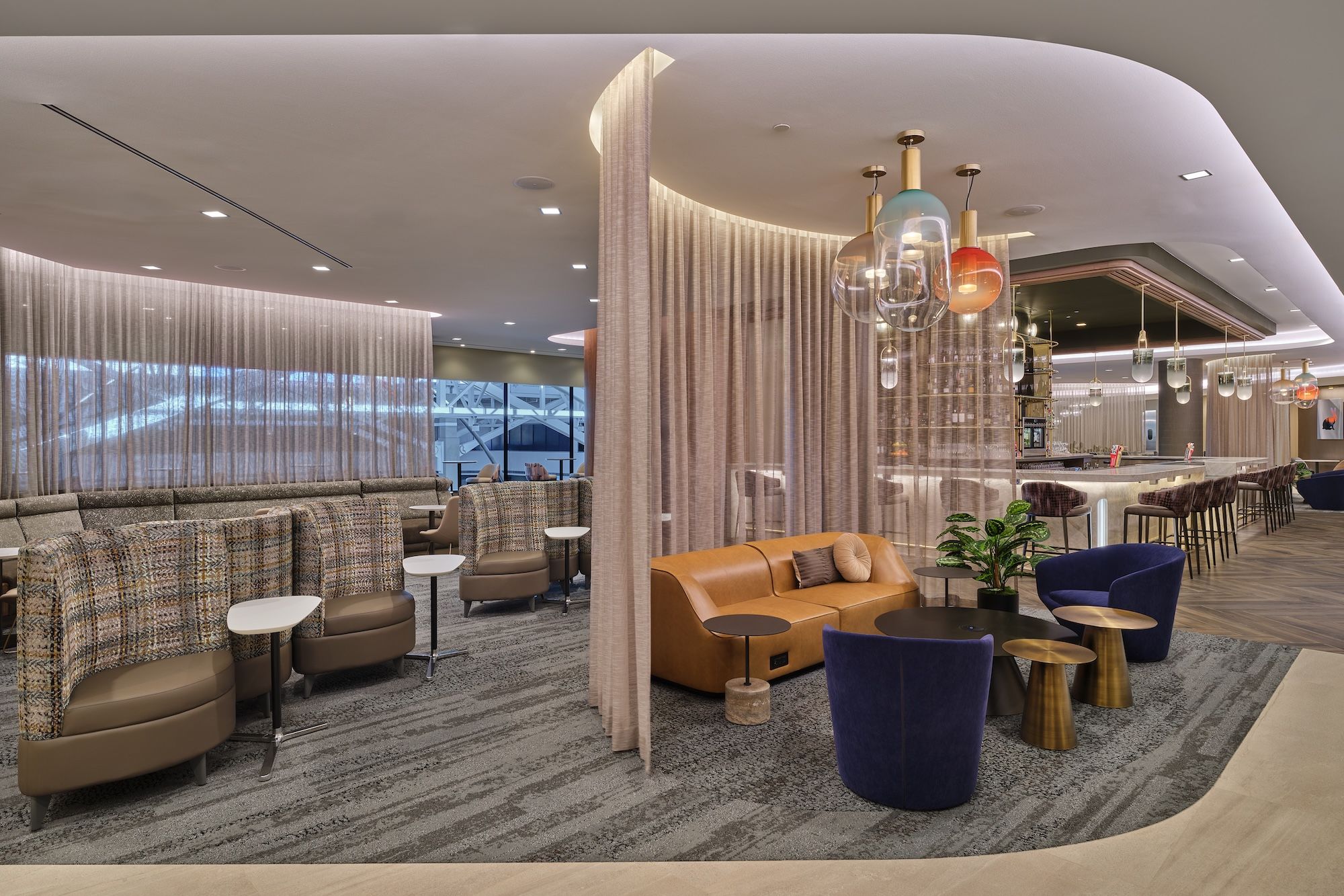 Delta's new Sky Club in Denver International Airport is 13,000 square feet and seats 230.