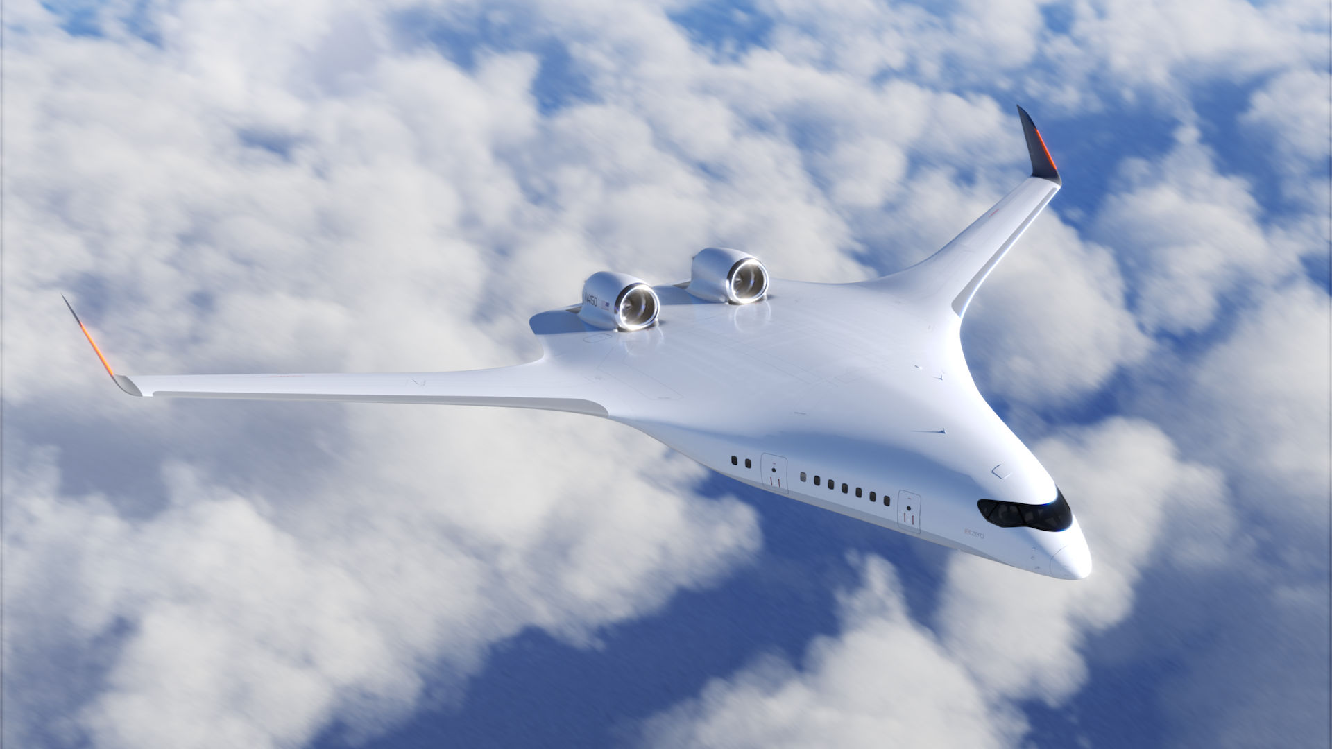 A rendering of JetZero's planned blended-wing-body aircraft.Credit: JetZero