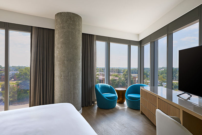 A guest room at the JW Marriott Reston Station, which opened in September 2025.Source: Marriott International