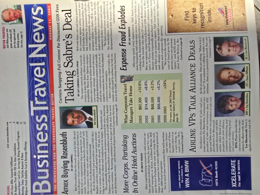 Amex buying Rosenbluth was big news, but among many big stories in 2003