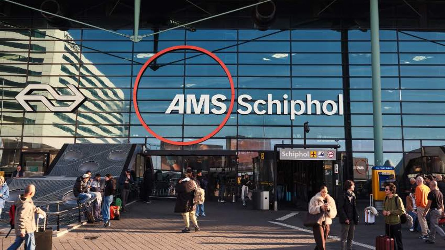 Amsterdam Schiphol Airport exterior new logo