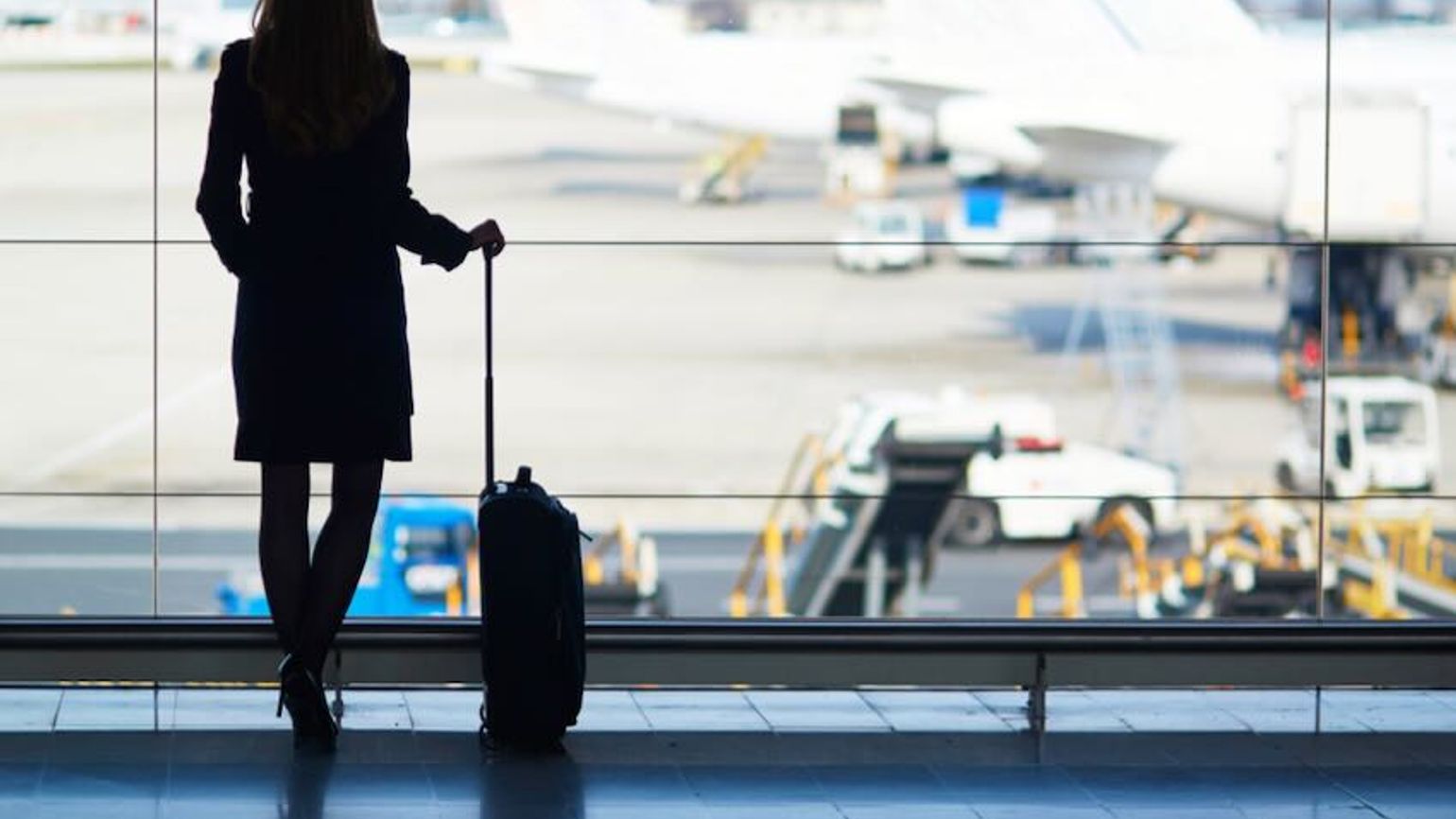 Female businessn traveller at airport