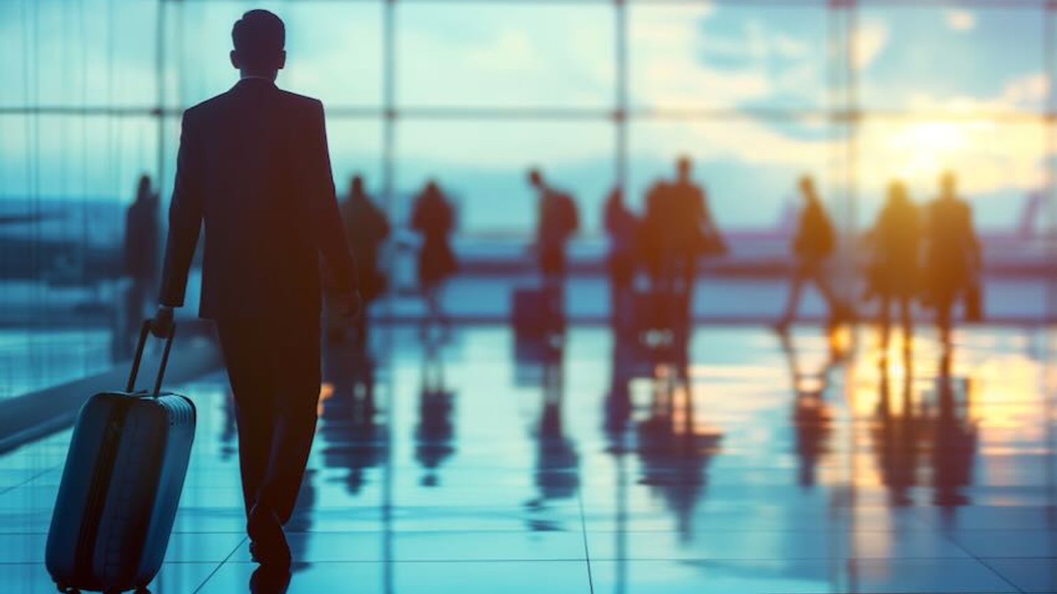 Airport business traveller image