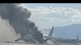 British Airways aircraft catches fire on Las Vegas runway