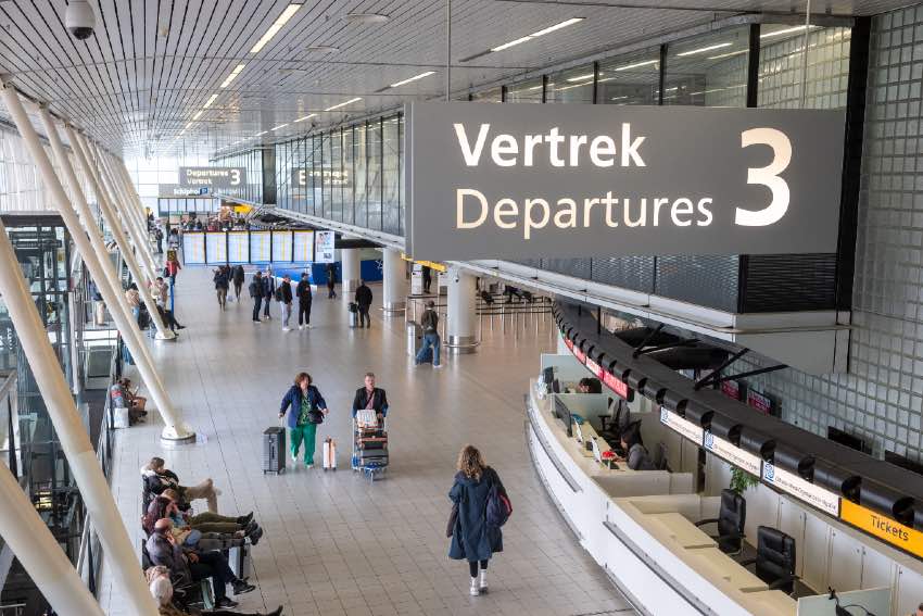 Departures lounge Amsterdam Airport Schiphol
