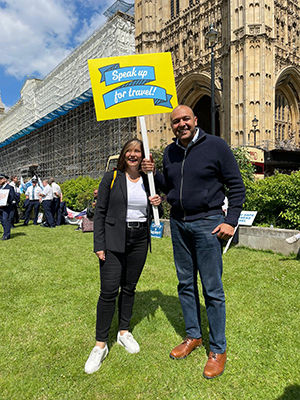 Jason Oshiokpekhai of Global Travel Collection UK and Maria Baty of Altour UK