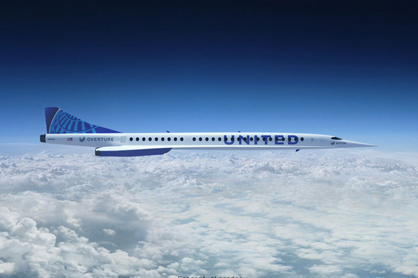 United Airlines Boom supersonic plane