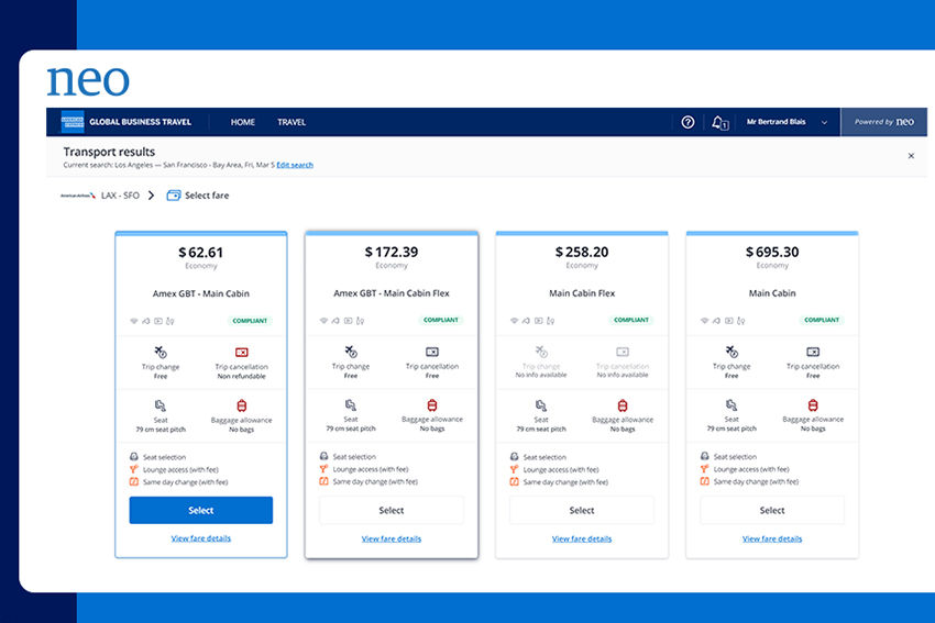 Amex GBT adds new airfare display feature to Neo
