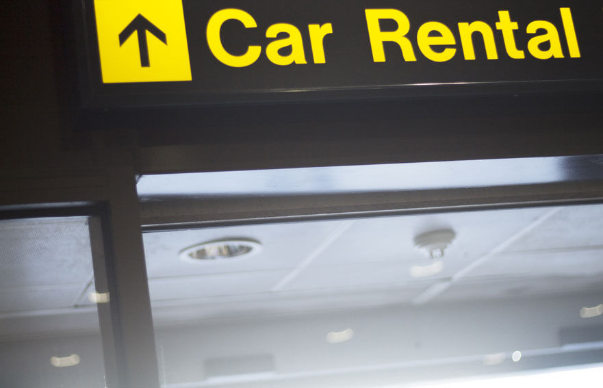 Car rental sign