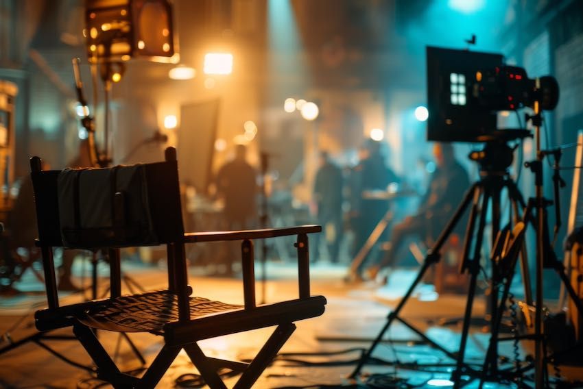 Directors chair TV crew