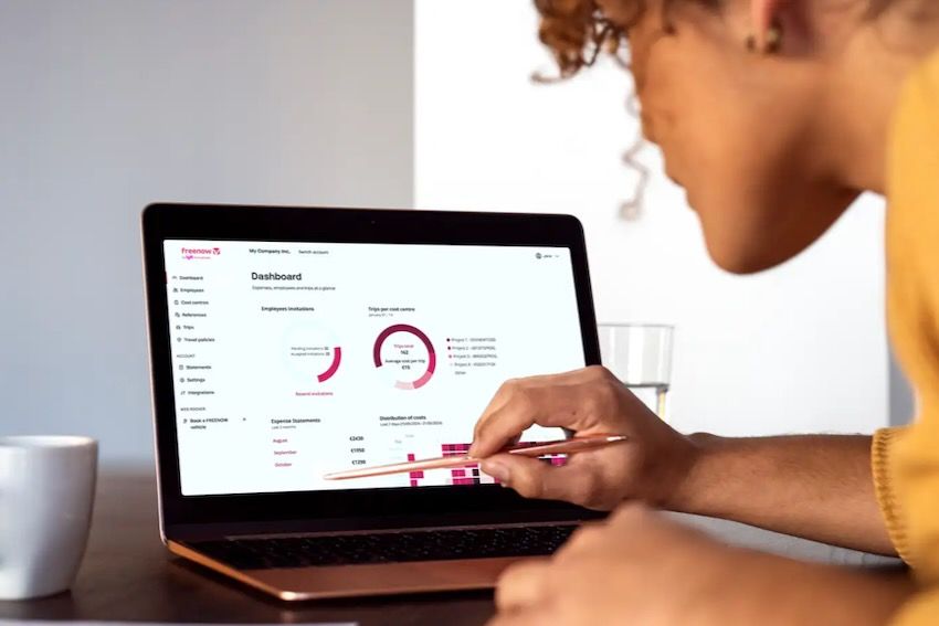 Freenow by Lyft for Business dashboard