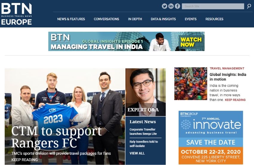 BTN Europe home page
