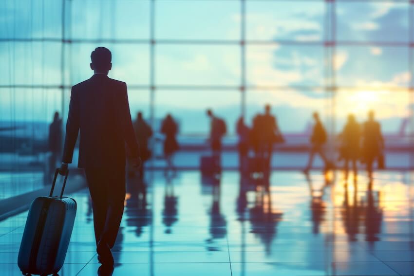 Airport business traveller image