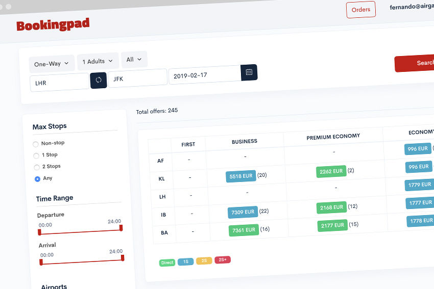 AirGateway's Bookingpad platform