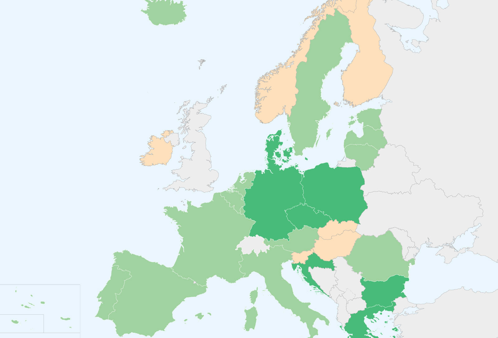 EU map of digital Covid certificates